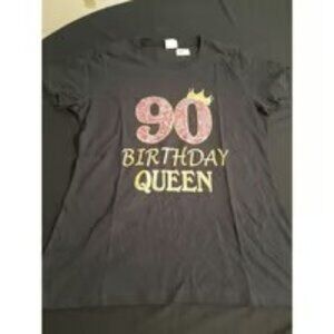 Ladies Size Medium "90 Birthday Queen" t-shirt